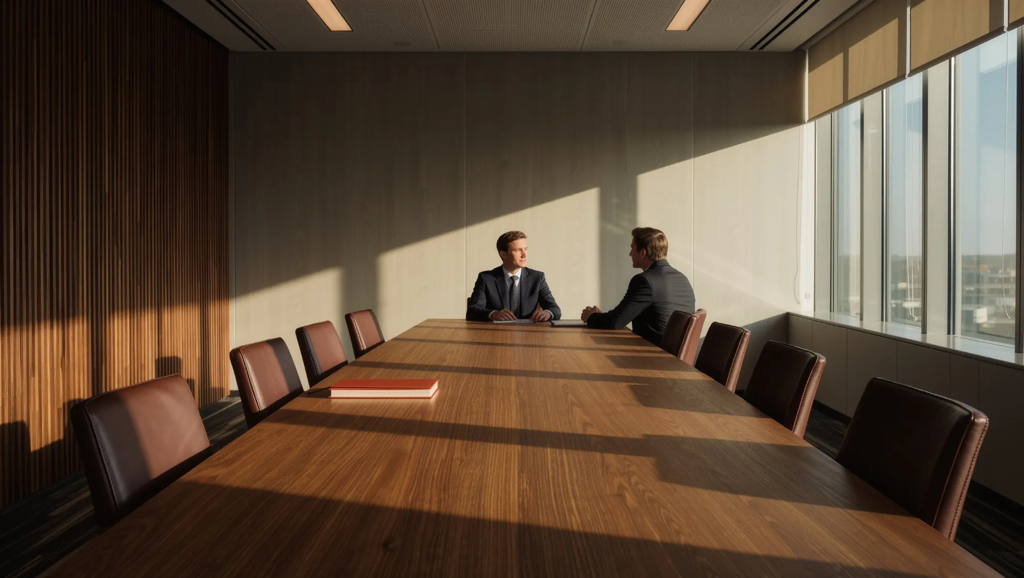 Besprechung in einem hellen Konferenzraum
